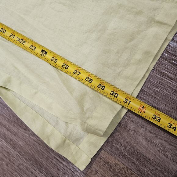 Debra DeRoo Linen Tunic Top Womens M Lime Green Balloon Sleeve Lagenlook Boho - Picture 8 of 8